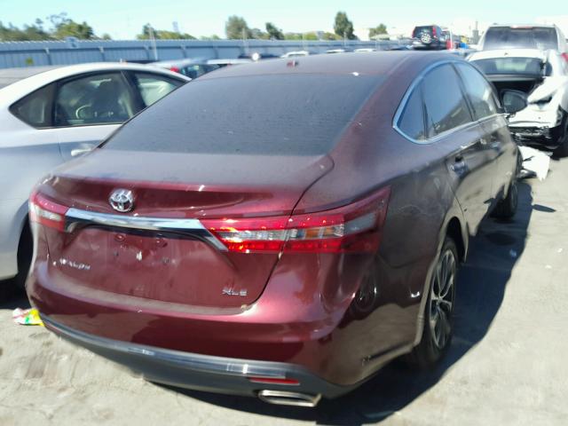 4T1BK1EB8JU274846 - 2018 TOYOTA AVALON XLE BURGUNDY photo 4