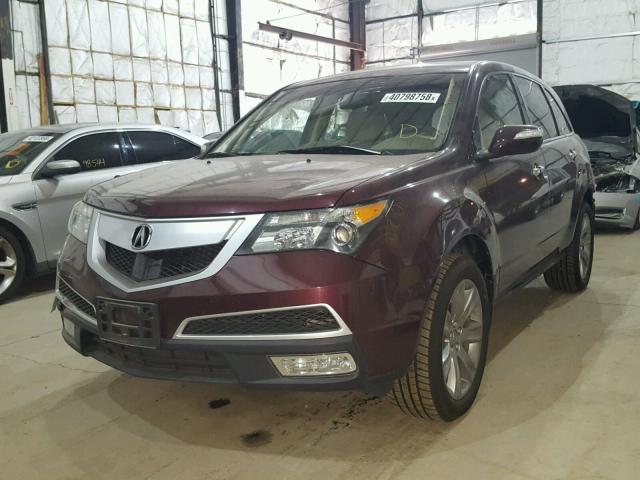 2HNYD2H69CH543613 - 2012 ACURA MDX ADVANC MAROON photo 2