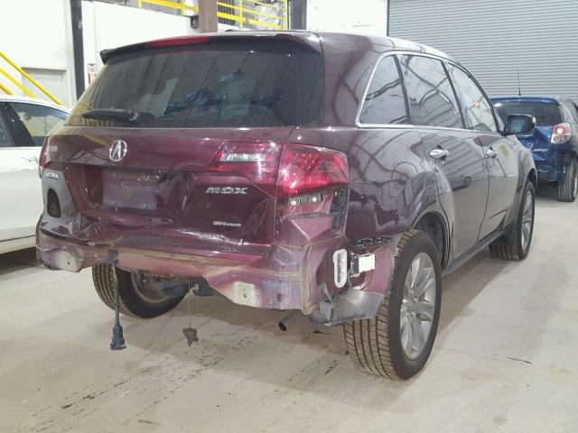 2HNYD2H69CH543613 - 2012 ACURA MDX ADVANC MAROON photo 4