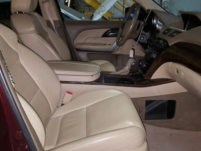 2HNYD2H69CH543613 - 2012 ACURA MDX ADVANC MAROON photo 5