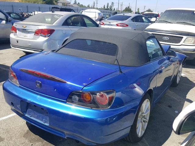 JHMAP21497S003988 - 2007 HONDA S2000 BLUE photo 4