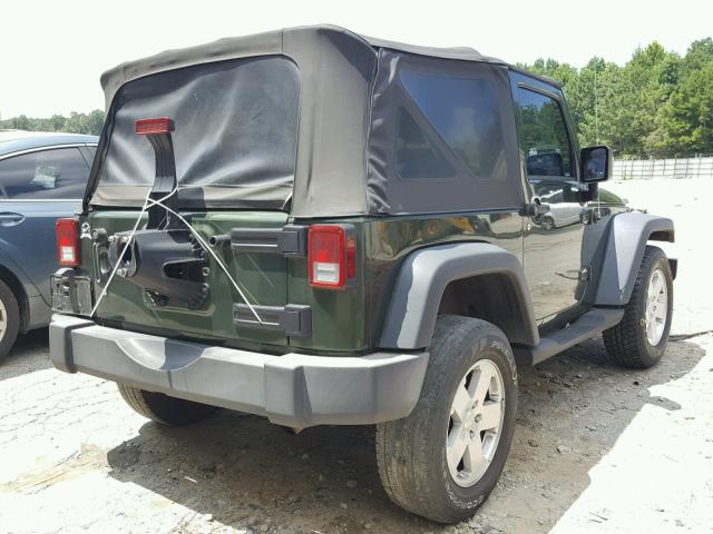 1J4FA24127L139040 - 2007 JEEP WRANGLER X GREEN photo 4