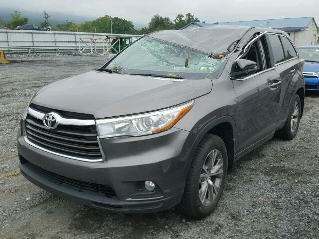 5TDBKRFHXGS294292 - 2016 TOYOTA HIGHLANDER GRAY photo 2