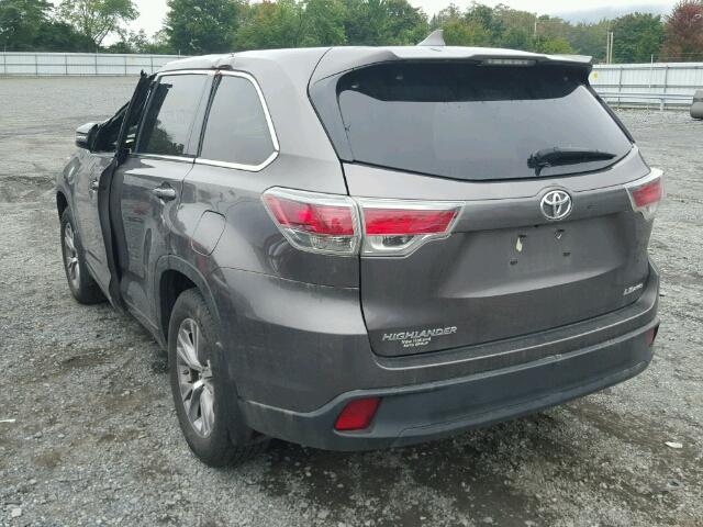 5TDBKRFHXGS294292 - 2016 TOYOTA HIGHLANDER GRAY photo 3