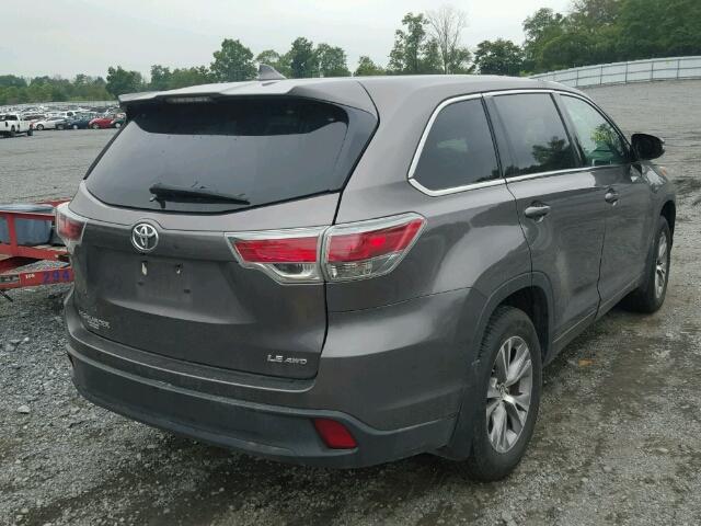 5TDBKRFHXGS294292 - 2016 TOYOTA HIGHLANDER GRAY photo 4