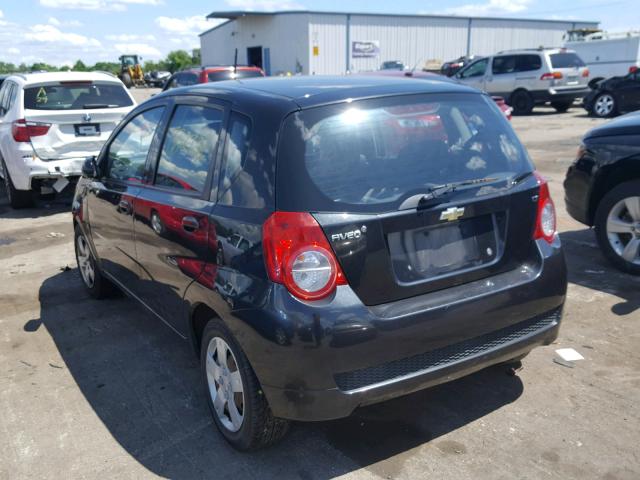 KL1TD66E69B632582 - 2009 CHEVROLET AVEO LS BLACK photo 3