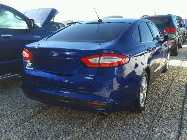 3FA6P0HR1DR247497 - 2013 FORD FUSION BLUE photo 4