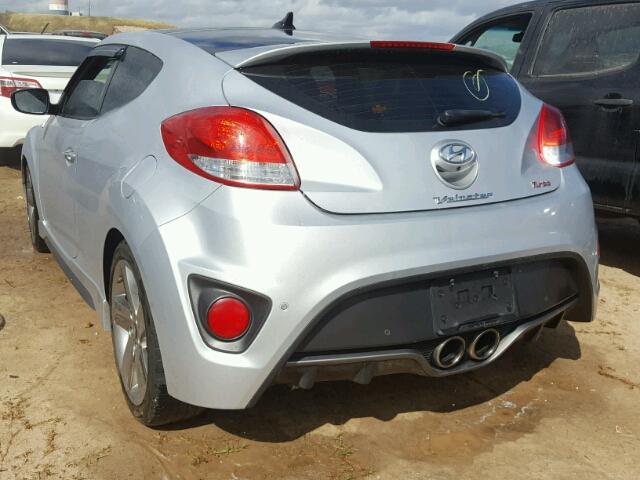 KMHTC6AE3DU126476 - 2013 HYUNDAI VELOSTER T SILVER photo 3