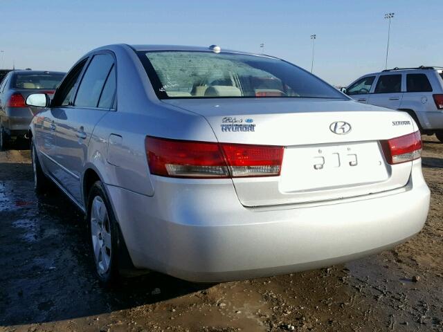 5NPET46C58H359588 - 2008 HYUNDAI SONATA SILVER photo 3