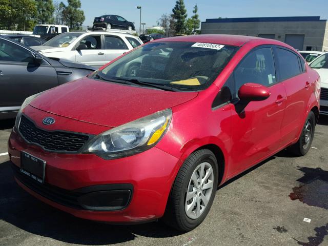 KNADM4A39C6089880 - 2012 KIA RIO LX RED photo 2