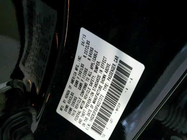 1HGCR3F99FA027373 - 2015 HONDA ACCORD TOU BLACK photo 10