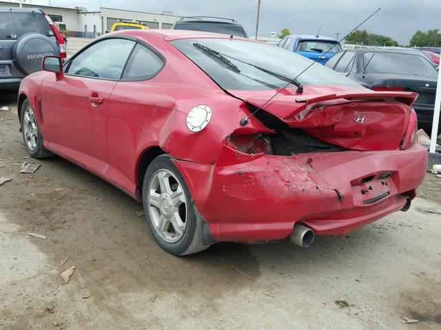 KMHHM65D63U072867 - 2003 HYUNDAI TIBURON RED photo 3