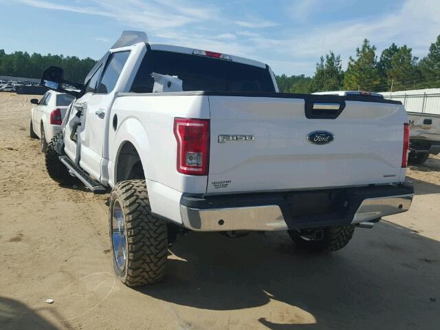 1FTEW1EF2GKD40756 - 2016 FORD F150 SUPER WHITE photo 3