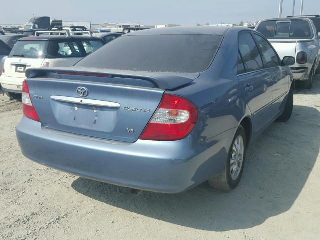 4T1BF32K34U583004 - 2004 TOYOTA CAMRY LE BLUE photo 4