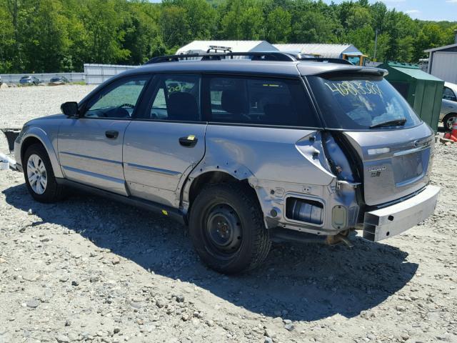 4S4BP60C787354209 - 2008 SUBARU OUTBACK GRAY photo 3