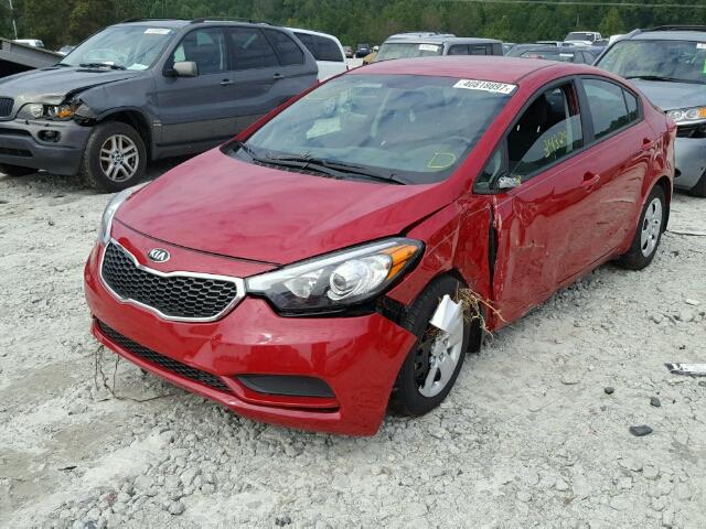 KNAFX4A64G5526111 - 2016 KIA FORTE LX RED photo 2