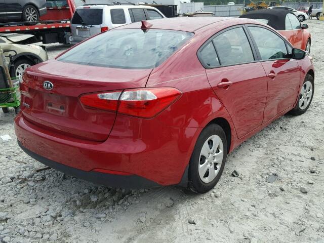 KNAFX4A64G5526111 - 2016 KIA FORTE LX RED photo 4