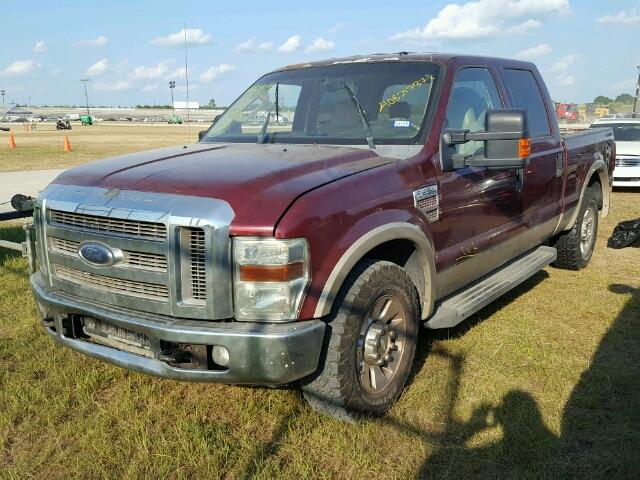 1FTSW20R68EA72045 - 2008 FORD F250 BURGUNDY photo 2