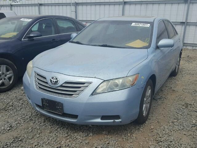 4T1BB46K48U053724 - 2008 TOYOTA CAMRY HYBR BLUE photo 2