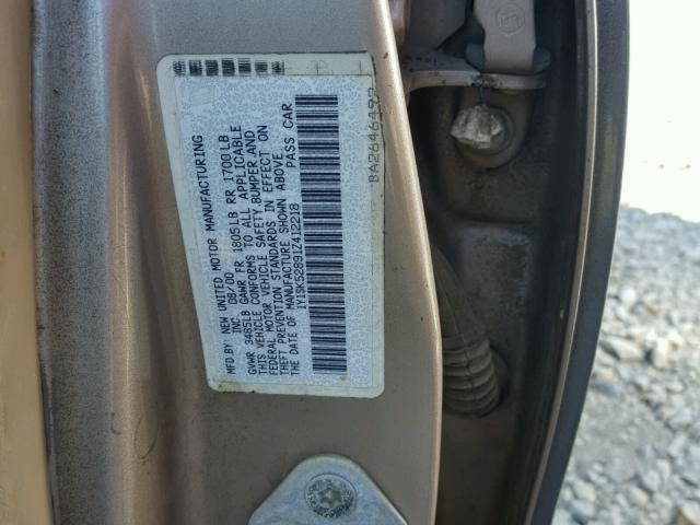 1Y1SK52891Z412218 - 2001 CHEVROLET GEO PRIZM 蓝色 照片 10