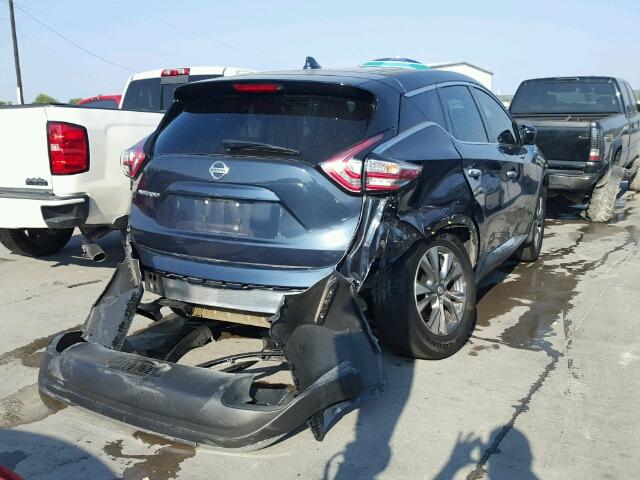 5N1AZ2MG2GN155798 - 2016 NISSAN MURANO BLUE photo 4