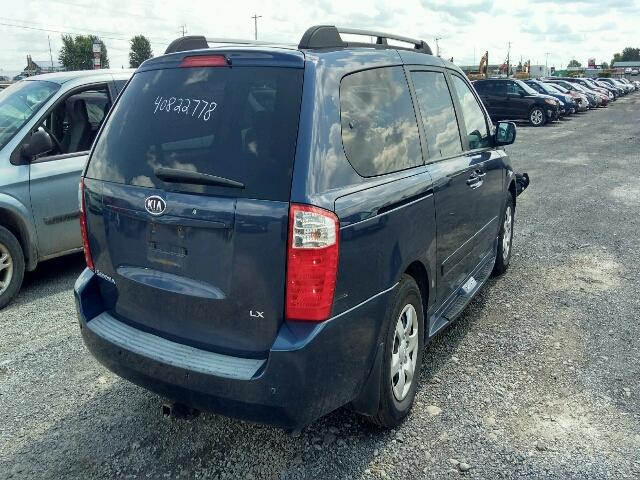 KNDMB233686224668 - 2008 KIA SEDONA EX BLUE photo 4