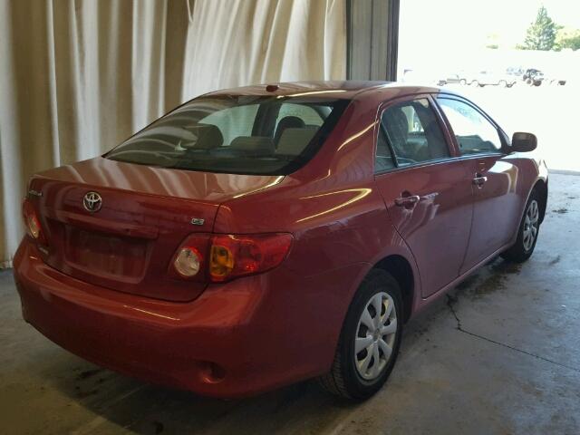 1NXBU4EE8AZ201109 - 2010 TOYOTA COROLLA RED photo 4