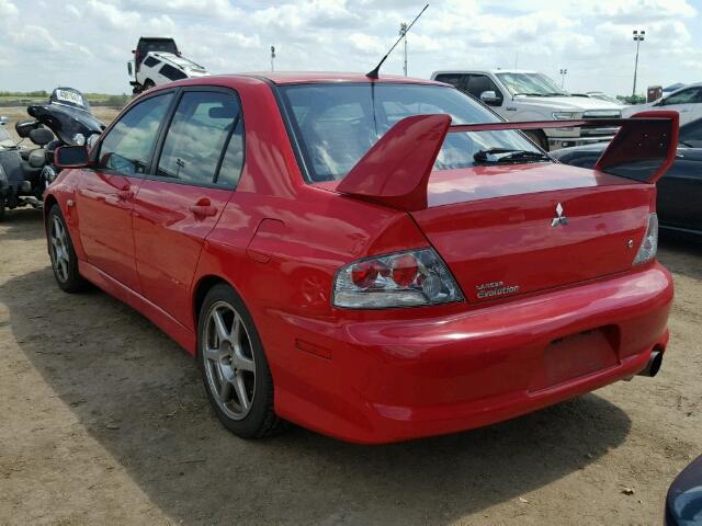 JA3AH86D25U042335 - 2005 MITSUBISHI LANCER EVO RED photo 3