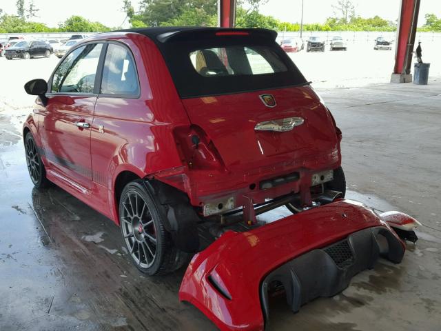 3C3CFFJH5DT670403 - 2013 FIAT 500 ABARTH RED photo 3