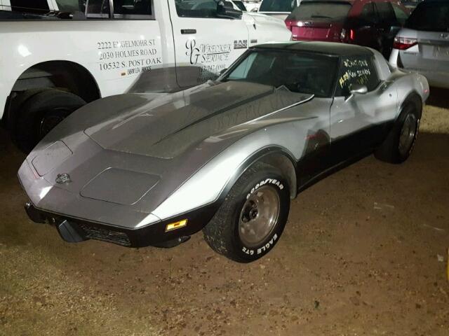 1Z87L8S423608 - 1978 CHEVROLET CORVETTE SILVER photo 2