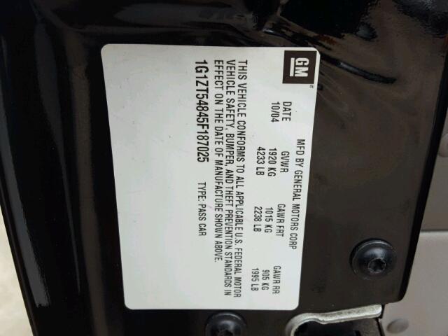 1G1ZT54845F187025 - 2005 CHEVROLET MALIBU LS 黑色 照片 10