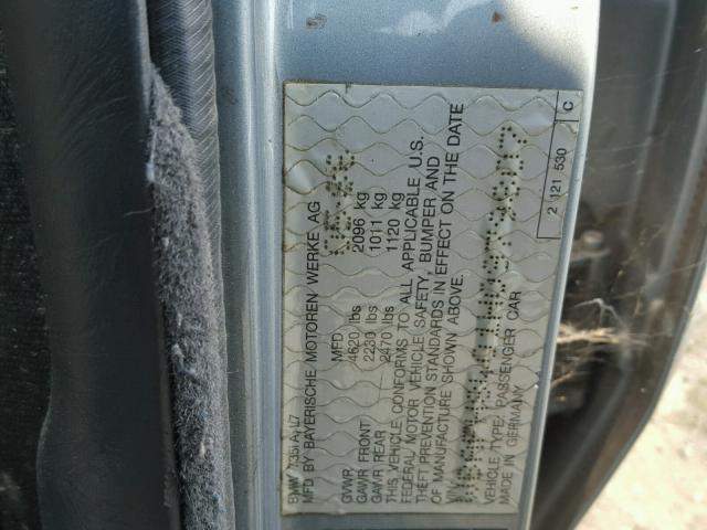 WBAFH8401H0979807 - 1987 BMW 735 I AUTO GRAY photo 10