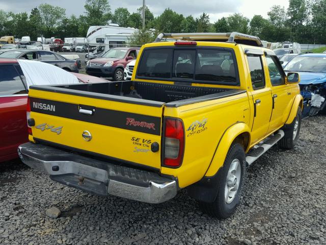 1N6ED27Y2YC385490 - 2000 NISSAN FRONTIER C YELLOW photo 4