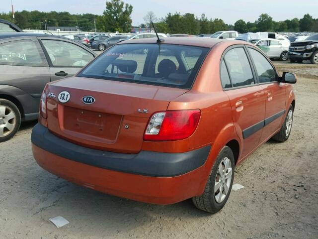 KNADE223296514610 - 2009 KIA RIO BASE ORANGE photo 4