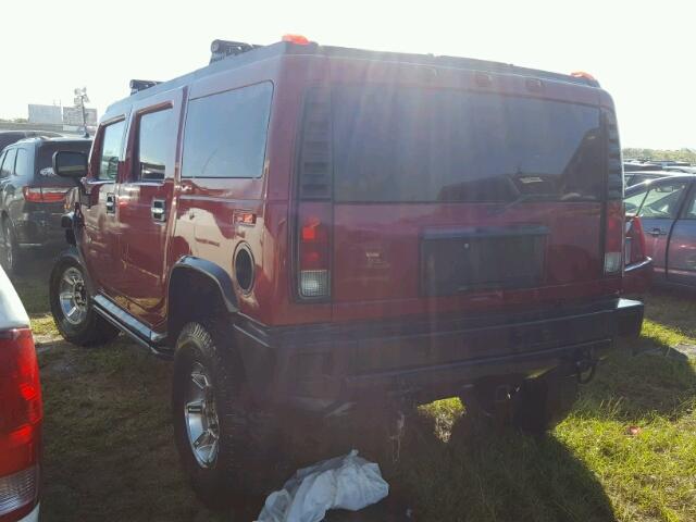 5GRGN23U75H110609 - 2005 HUMMER H2 RED photo 3