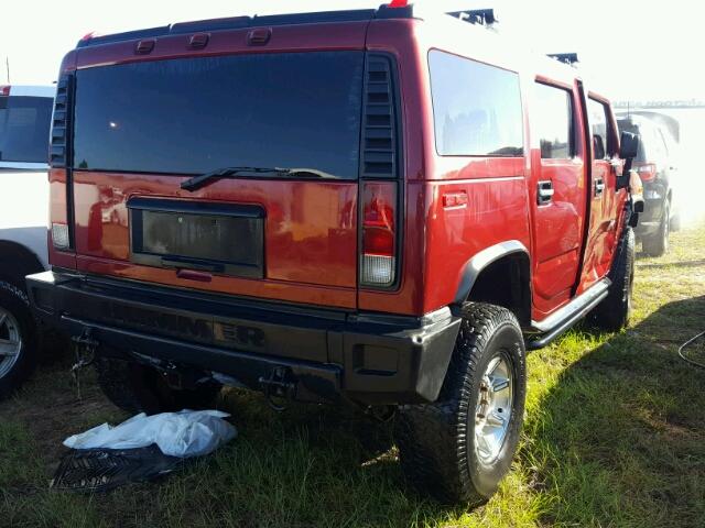 5GRGN23U75H110609 - 2005 HUMMER H2 RED photo 4