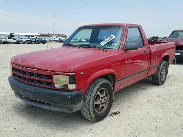 1B7FL26X4TW702342 - 1996 DODGE DAKOTA RED photo 2