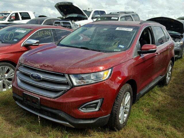 2FMPK3J8XHBB03866 - 2017 FORD EDGE SEL RED photo 2