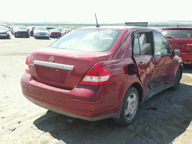 3N1BC11E59L450312 - 2009 NISSAN VERSA S RED photo 4