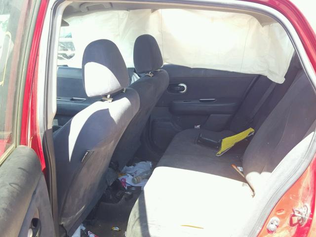 3N1BC11E59L450312 - 2009 NISSAN VERSA S RED photo 6