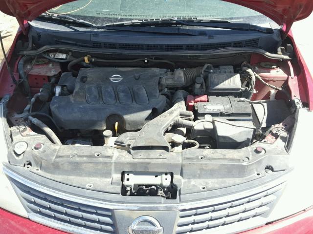 3N1BC11E59L450312 - 2009 NISSAN VERSA S RED photo 7