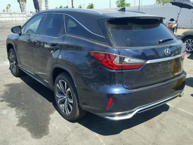 JTJDGKCA2J2000632 - 2018 LEXUS RX 450H L BLUE photo 3