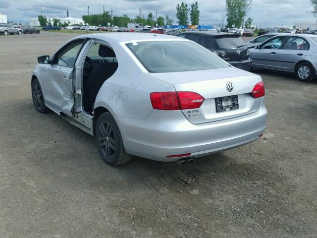 3VW2K7AJ7CM319123 - 2012 VOLKSWAGEN JETTA BASE 银色 照片 3