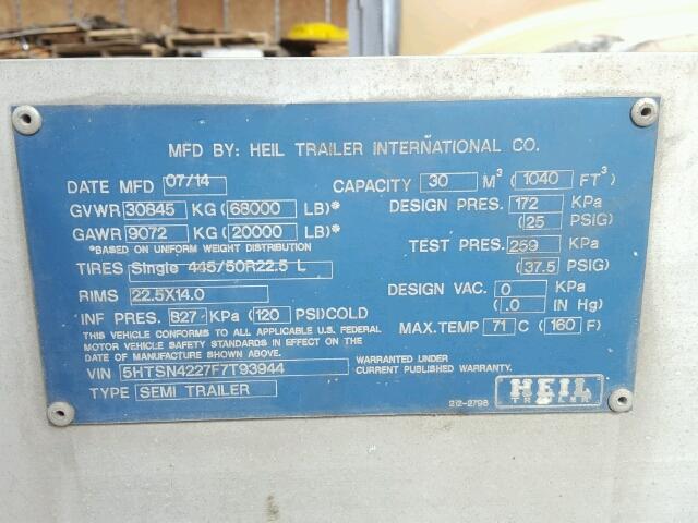 5HTSN4227F7T93944 - 2015 UTILITY TRAILER SILVER photo 10