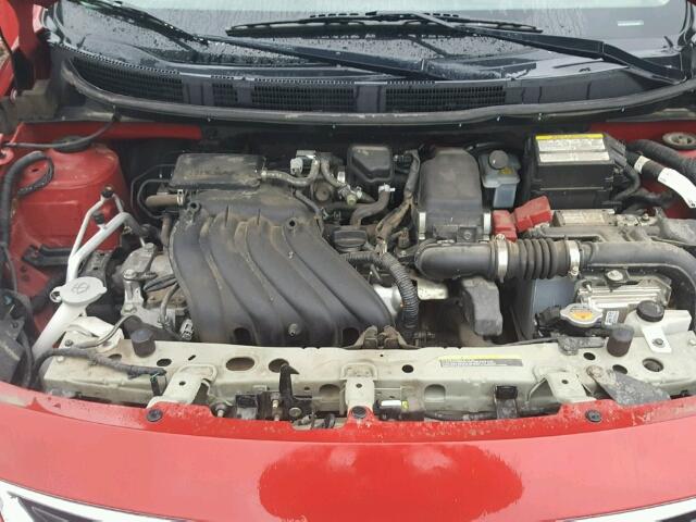 3N1CN7AP8DL854989 - 2013 NISSAN VERSA S RED photo 7