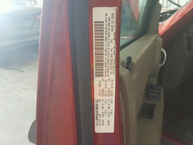 1D4PT2GK4AW118224 - 2010 DODGE NITRO SE RED photo 10