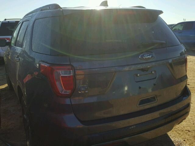 1FM5K7D8XHGB52116 - 2017 FORD EXPLORER X GRAY photo 3