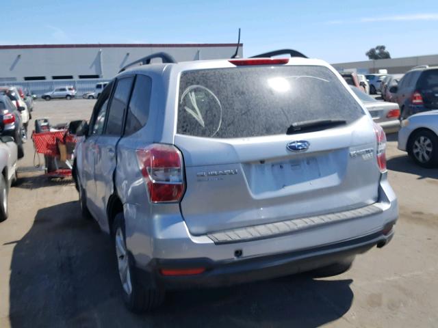 JF2SJAEC1EH519986 - 2014 SUBARU FORESTER 2 SILVER photo 3