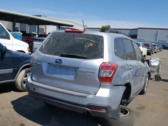 JF2SJAEC1EH519986 - 2014 SUBARU FORESTER 2 SILVER photo 4