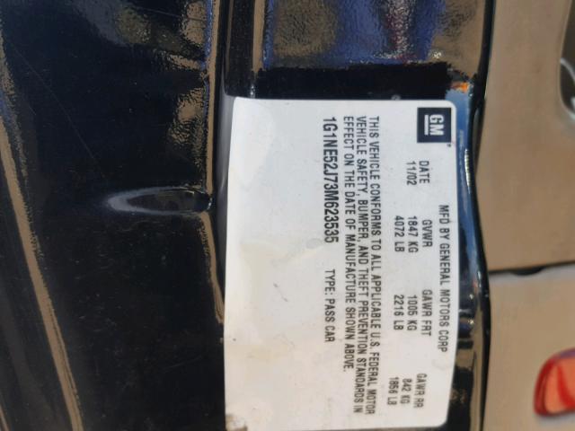 1G1NE52J73M623535 - 2003 CHEVROLET MALIBU LS შავი ფოტო 10